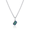 Fine Blue Green Sapphire Pendant Necklace