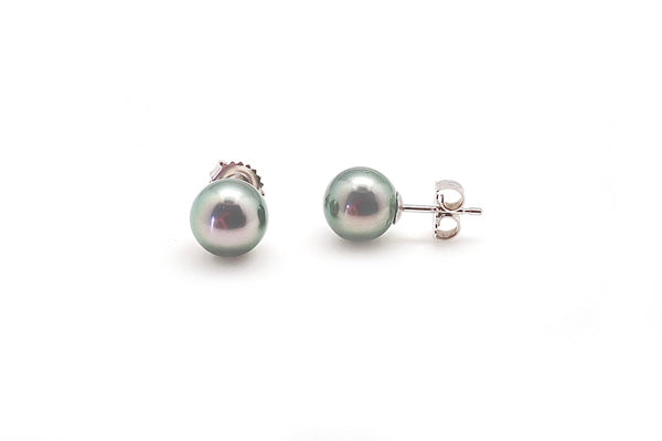 Tahitian Cultured Pearl Studs 8.5-9mm - Assorted Colors