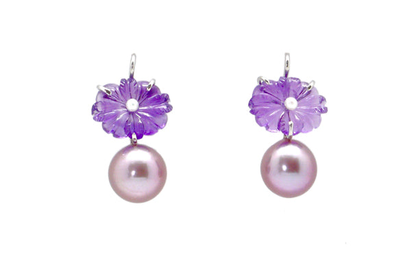 Edwardian Amethyst, Pearl and 9 Carat Gold Drop Earrings at 1stDibs |  amethyst carat price, amethyst pearl earrings