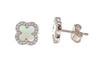 Petite Mother of Pearl & CZ Quatrefoil Stud Earrings - Assorted Metal & Mother of Pearl Colors