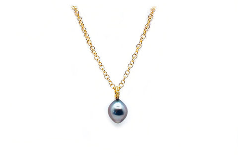 Tahitian Cultured Pearl Granulated Pendant On Chain